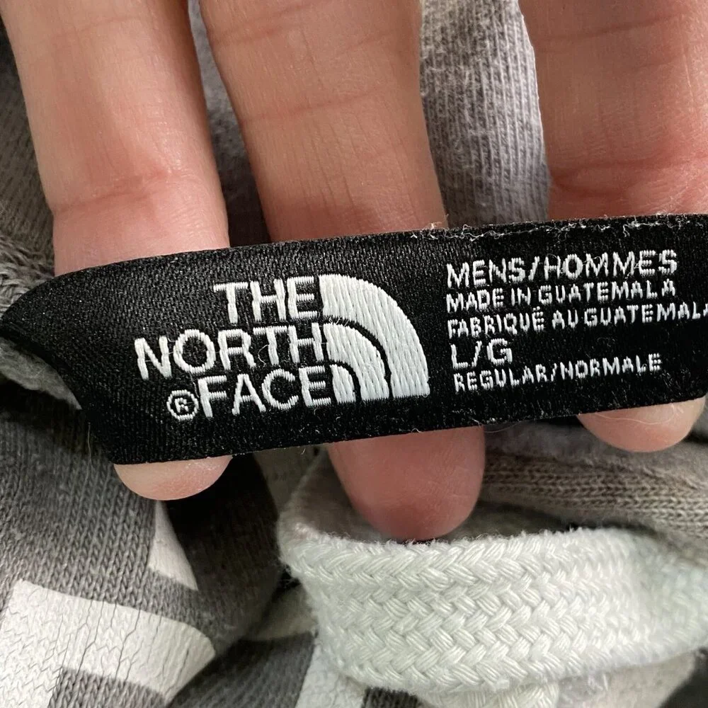 THE NORTH FACE Men Half Dome Hoodie Pullover Logo Long‎ Sleeve Sz L Gray 77-27